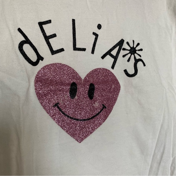 Retro 90s Dolls Kill Delia*s cropped tee with glitter details. Size US Large. - Picture 3 of 5